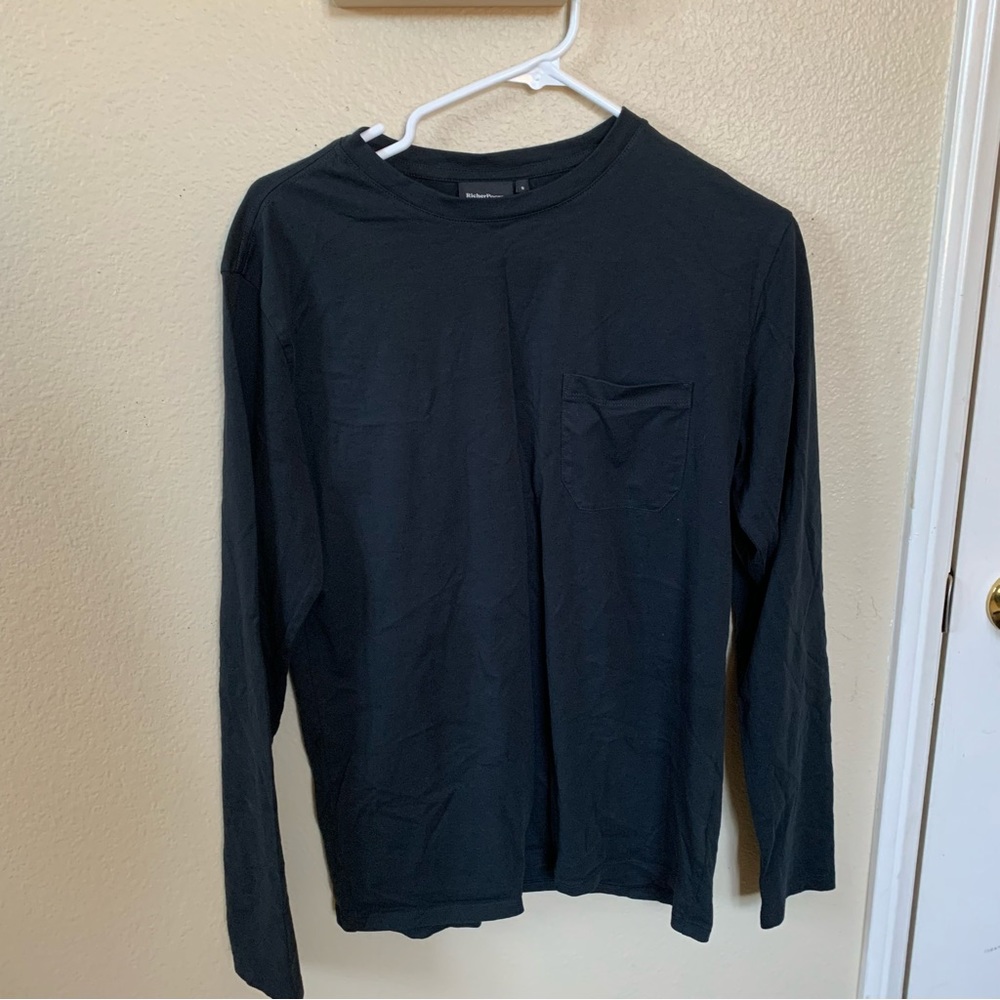 Richer Poorer black longsleeve pocket tee